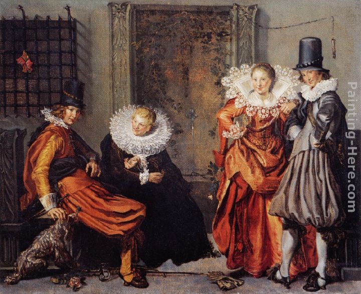 Elegant Courting Couples painting - Willem Buytewech Elegant Courting Couples art painting